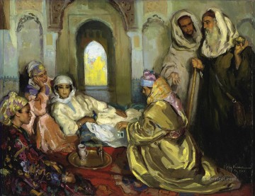 Arab Painting - Moroccan Interior Jose Cruz Herrera genre Araber